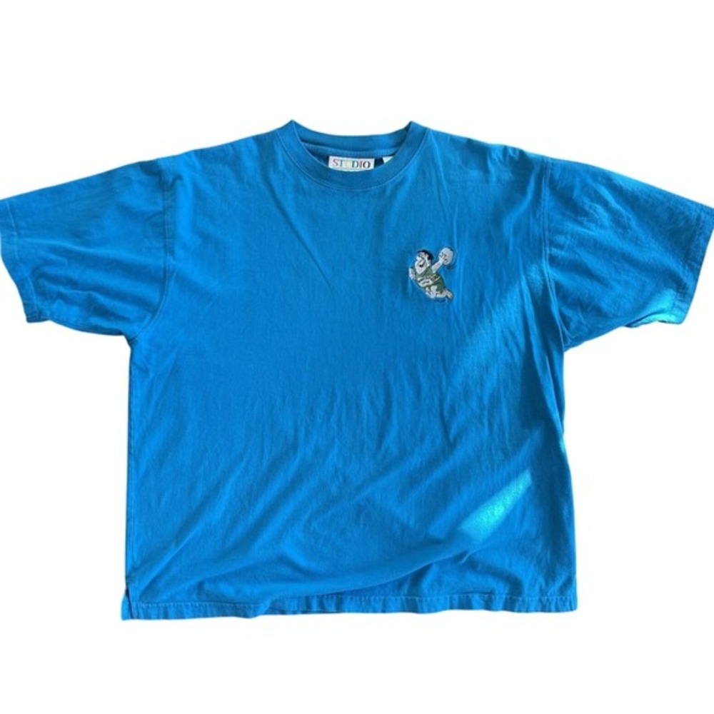 Vintage Y2K Studio‎ Grafix Fred Flintstone Bowling Stitched T-Shirt XL 90s Retro